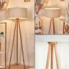 Lampes En Tissu-hofstein Lampadaire Saladillo Bois foncé, Blanc, 1 lumière