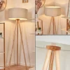 Lampes En Tissu-hofstein Lampadaire Saladillo Bois clair, Blanc, 1 lumière
