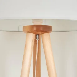 Lampes En Tissu-hofstein Lampadaire Saladillo Bois clair, Blanc, 1 lumière