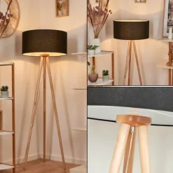 Lampes En Tissu-hofstein Lampadaire Saladillo Bois clair, Blanc, 1 lumière