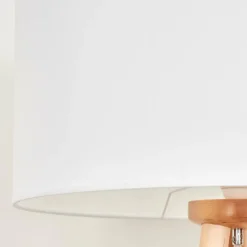 Lampes En Tissu-hofstein Lampadaire Saladillo Bois clair, Blanc, 1 lumière