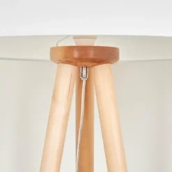 Lampes En Tissu-hofstein Lampadaire Saladillo Bois clair, Blanc, 1 lumière