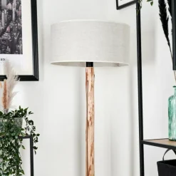 Lampes En Tissu-hofstein Lampadaire Saladillo Écru, Noir, 1 lumière