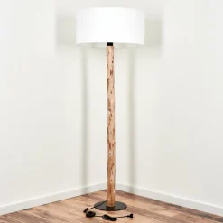 Lampes En Tissu-hofstein Lampadaire Saladillo Écru, Noir, 1 lumière