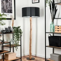 Lampes En Tissu-hofstein Lampadaire Saladillo Écru, Noir, 1 lumière