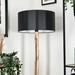 Lampes En Tissu-hofstein Lampadaire Saladillo Écru, Noir, 1 lumière