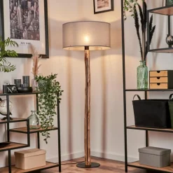 Lampes En Tissu-hofstein Lampadaire Saladillo Écru, Noir, 1 lumière