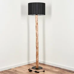 Lampes En Tissu-hofstein Lampadaire Saladillo Écru, Noir, 1 lumière