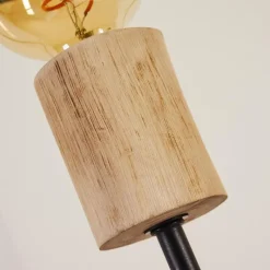 Lampes Vintages & Rétros-hofstein Lampadaire Salla Bois foncé, Noir, 5 lumières