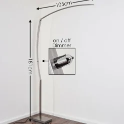 hofstein Lampadaire Santa Marta LED Nickel mat, 1 lumière* Lampadaires Et Lampes Sur Pied