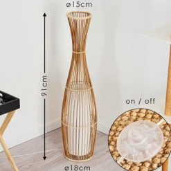 Lampes En Tissu-hofstein Lampadaire Saranda Brun, 1 lumière