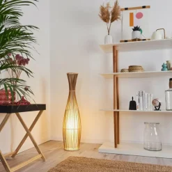 Lampes En Tissu-hofstein Lampadaire Saranda Brun, 1 lumière