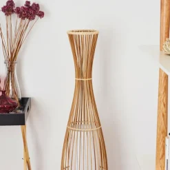 Lampes En Tissu-hofstein Lampadaire Saranda Brun, 1 lumière