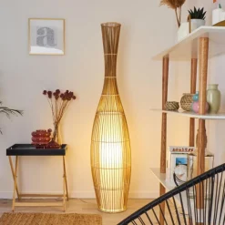 Lampes En Tissu-hofstein Lampadaire Saranda Brun, 1 lumière