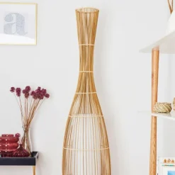 Lampes En Tissu-hofstein Lampadaire Saranda Brun, 1 lumière