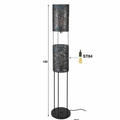 hofstein Lampadaire Sarzedas, 2 lumières* Lampadaires Et Lampes Sur Pied