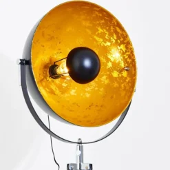 Lampes Dorées-hofstein Lampadaire Saturn Chrome, Noir, 1 lumière