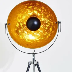 Lampes Dorées-hofstein Lampadaire Saturn Chrome, Noir, 1 lumière