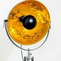 Lampes Dorées-hofstein Lampadaire Saturn Chrome, Noir, 1 lumière