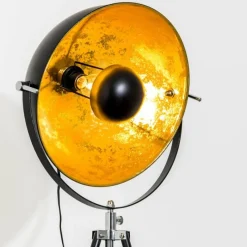 Lampes Dorées-hofstein Lampadaire Saturn Chrome, Noir, 1 lumière