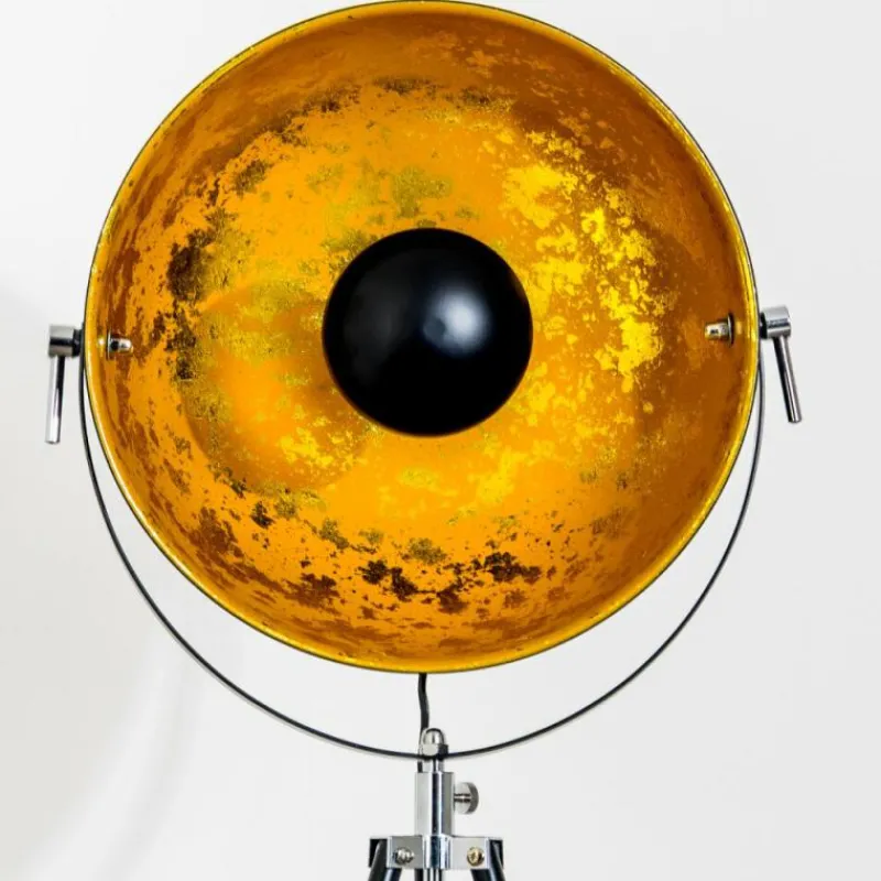 Lampes Dorées-hofstein Lampadaire Saturn Chrome, Noir, 1 lumière