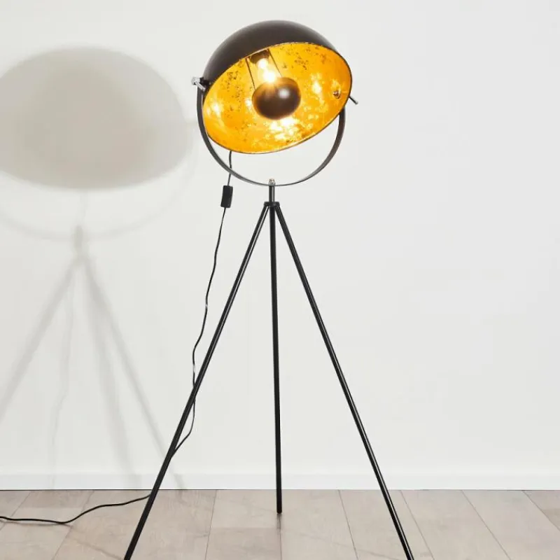 Lampes Dorées-hofstein Lampadaire Saturn Noir, 1 lumière