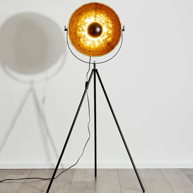 Lampes Dorées-hofstein Lampadaire Saturn Noir, 1 lumière