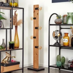 hofstein Lampadaire Schanis Écru, Noir, 5 lumières