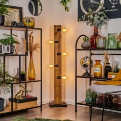 hofstein Lampadaire Schanis Écru, Noir, 5 lumières