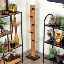 hofstein Lampadaire Schanis Écru, Noir, 5 lumières