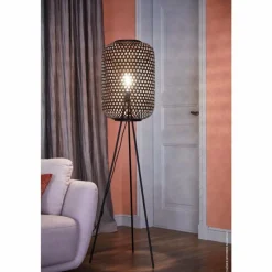 Style Boho-Chic-SCHÖNER WOHNEN-Kollektion Lampadaire CALLA Noir, 1 lumière