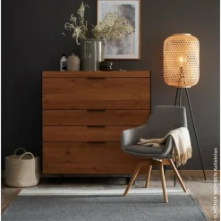 Style Boho-Chic-SCHÖNER WOHNEN-Kollektion Lampadaire CALLA Noir, 1 lumière