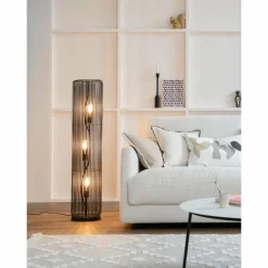 Lampes Industrielles-SCHÖNER WOHNEN-Kollektion Lampadaire Cage Noir, 3 lumières