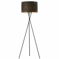 Lampes En Tissu-SCHÖNER WOHNEN-Kollektion Lampadaire Crease Noir, 3 lumières
