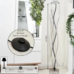 hofstein Lampadaire Serlande LED Nickel mat, 1 lumière