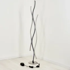 hofstein Lampadaire Serlande LED Nickel mat, 1 lumière