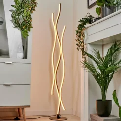 hofstein Lampadaire Serlande LED Nickel mat, 1 lumière