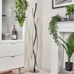 hofstein Lampadaire Serlande LED Nickel mat, 1 lumière