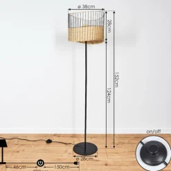 Luminaires Scandinaves-hofstein Lampadaire Shalo Noir, 1 lumière