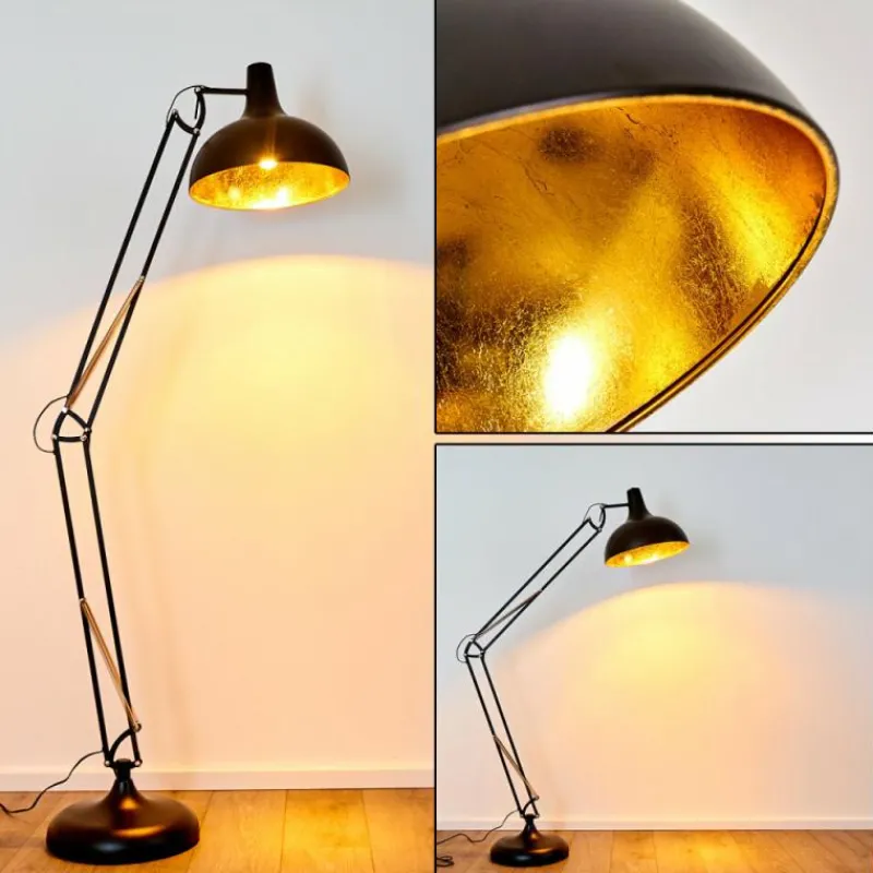 Lampes Dorées-hofstein Lampadaire Sharif Noir, 1 lumière