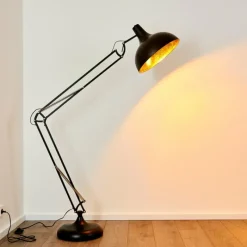 Lampes Dorées-hofstein Lampadaire Sharif Noir, 1 lumière