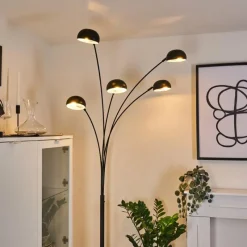 hofstein Lampadaire Siamado Noir, 5 lumières
