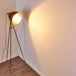 hofstein Lampadaire Sorsele Cuivre, Noir, 1 lumière