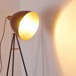 hofstein Lampadaire Sorsele Cuivre, Noir, 1 lumière