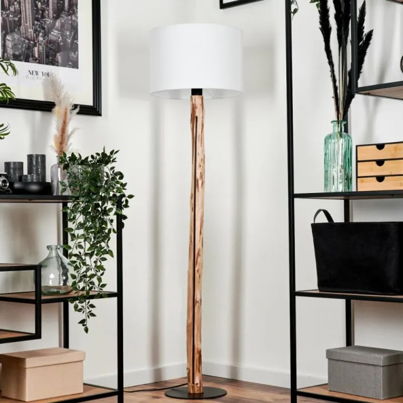 Lampes En Tissu-hofstein Lampadaire Soungou Écru, Noir, 1 lumière