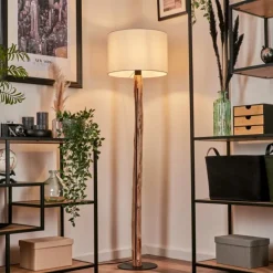 Lampes En Tissu-hofstein Lampadaire Soungou Écru, Noir, 1 lumière