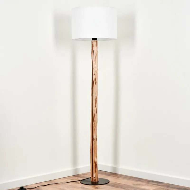 Lampes En Tissu-hofstein Lampadaire Soungou Écru, Noir, 1 lumière