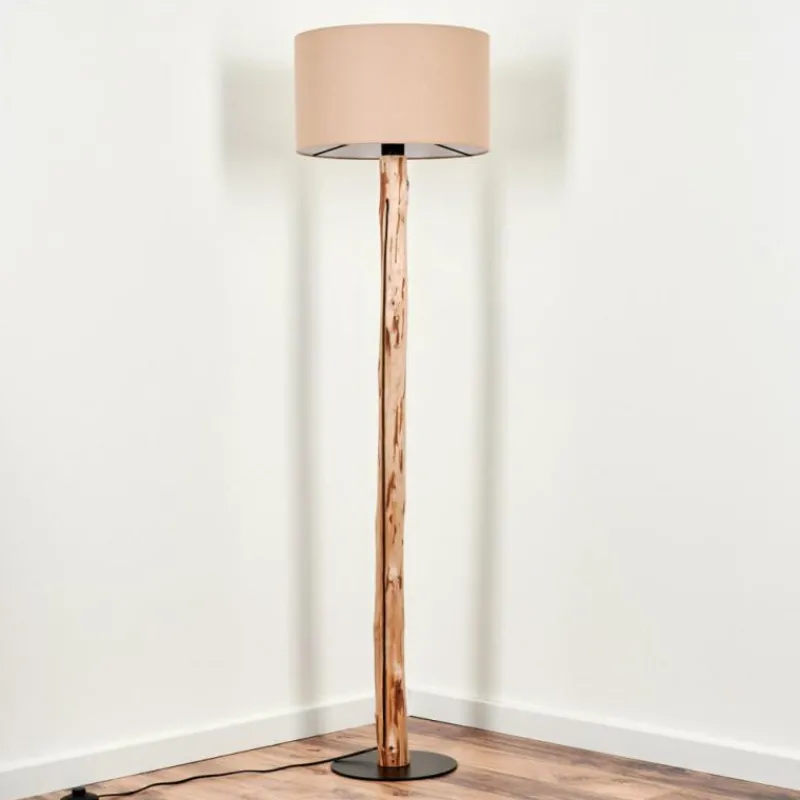 Lampes En Tissu-hofstein Lampadaire Soungou Écru, Noir, 1 lumière