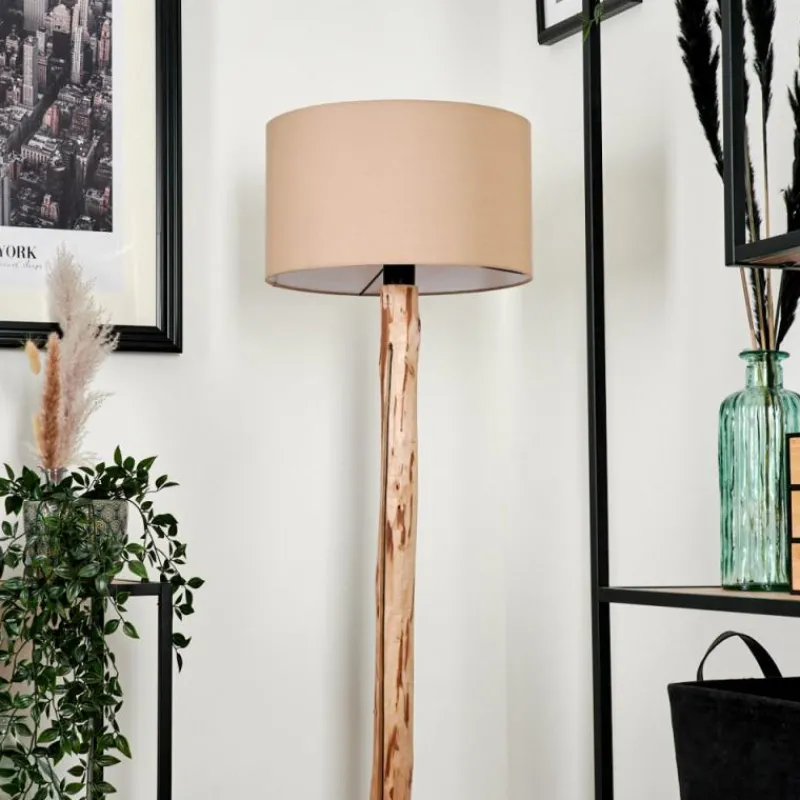 Lampes En Tissu-hofstein Lampadaire Soungou Écru, Noir, 1 lumière