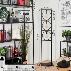 Lampes Industrielles-hofstein Lampadaire Srelau Noir, 3 lumières